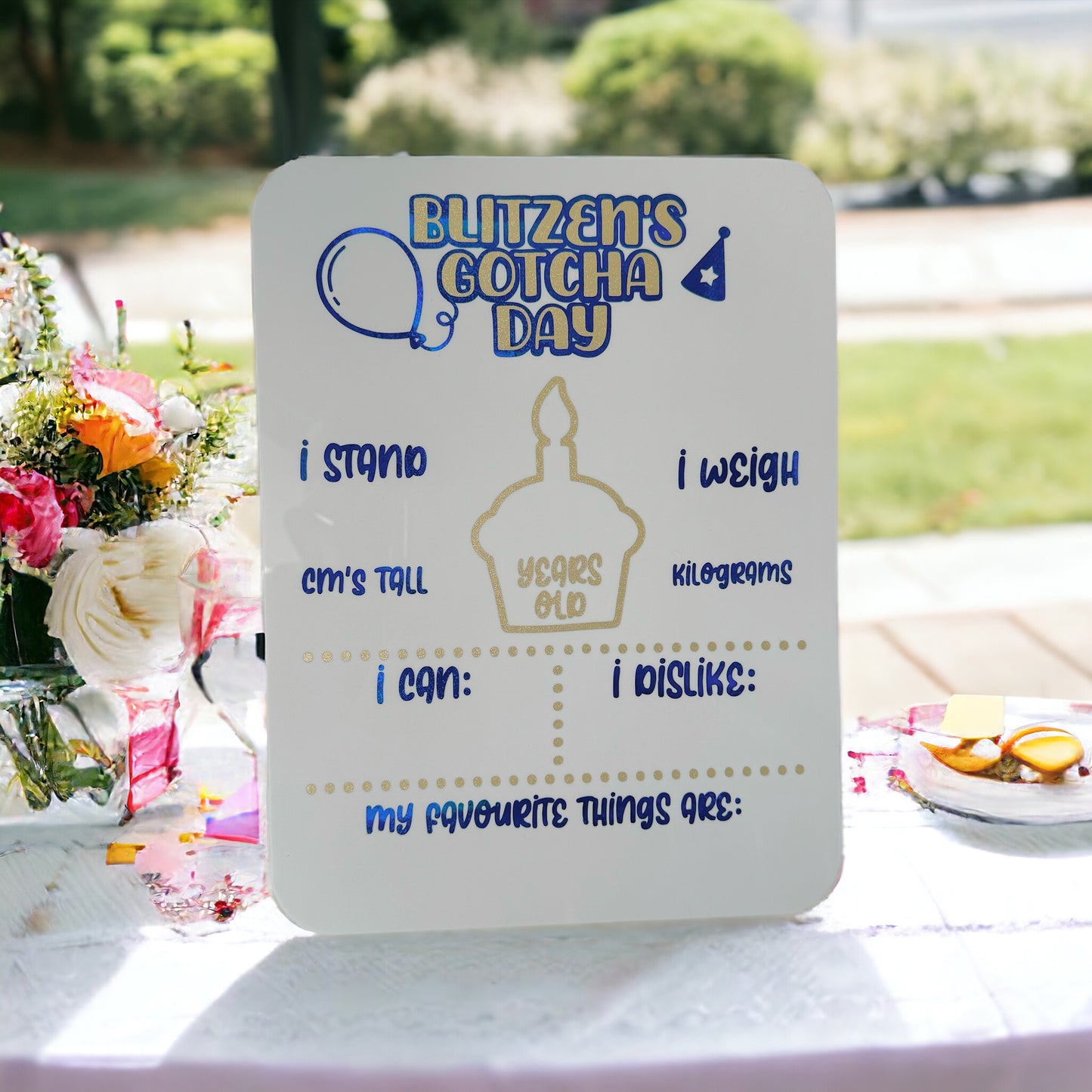 Reusable Personalised Pet Barkday / Gotcha Day Board