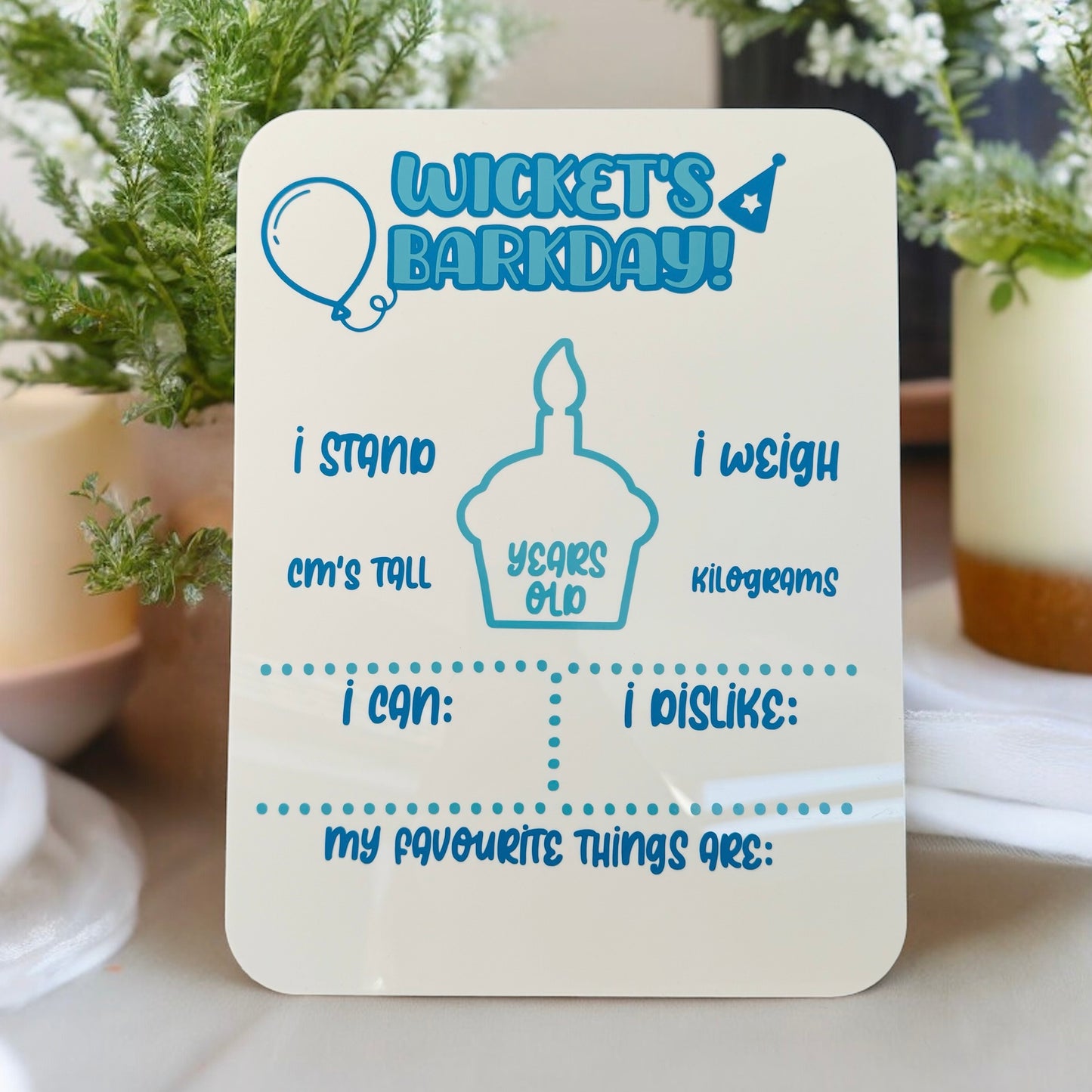 Reusable Personalised Pet Barkday / Gotcha Day Board