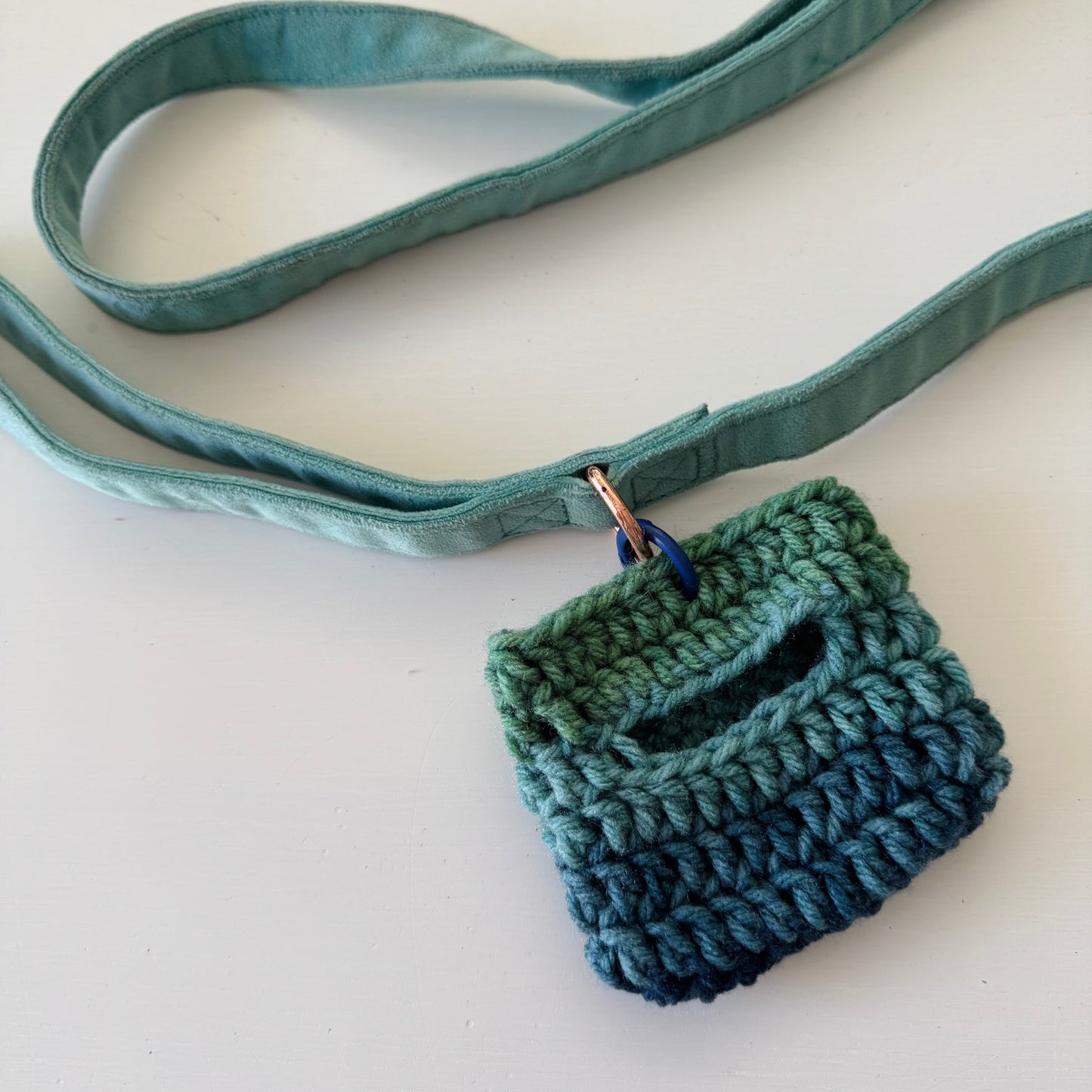 Kenzie's Crochet Poop Bag Holder: Peacock