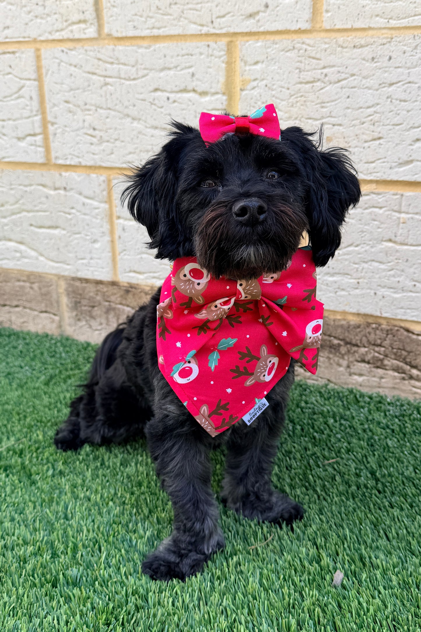 Rudolf Reindeer Mini Hair Bows