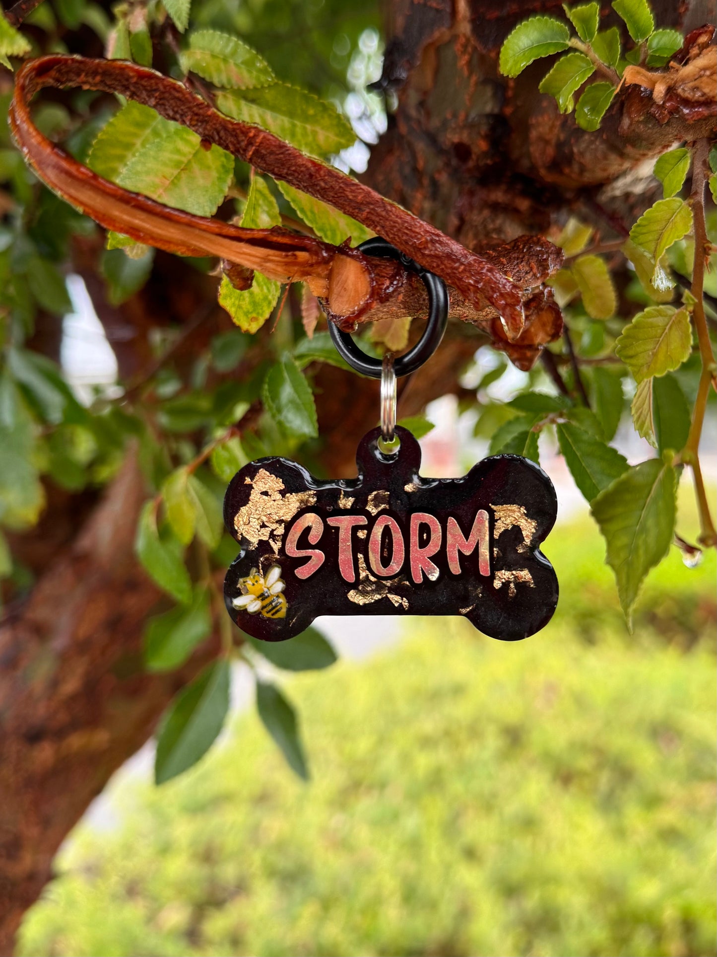 Gold Dust Bee Pet ID Tag