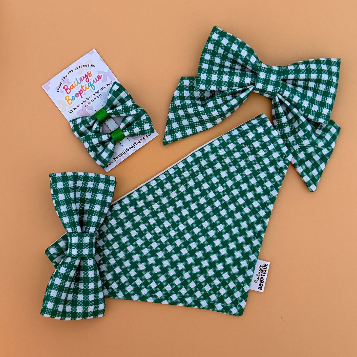 Clover Check Mini Hair Bows