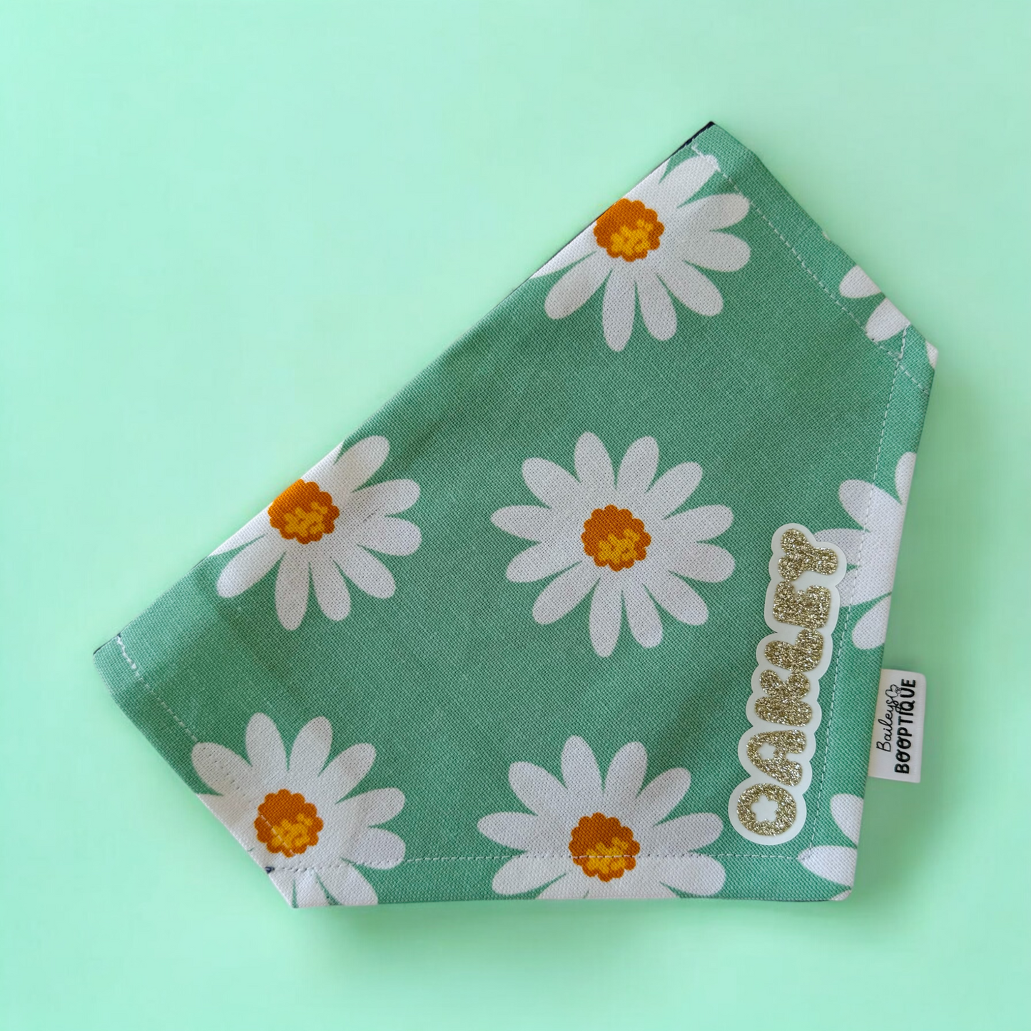 Personalised Green Daisy Bandana
