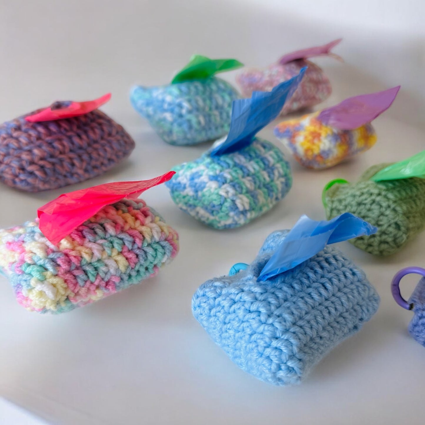 Kenzie's Crochet Poop Bag Holder: Ocean Eyes