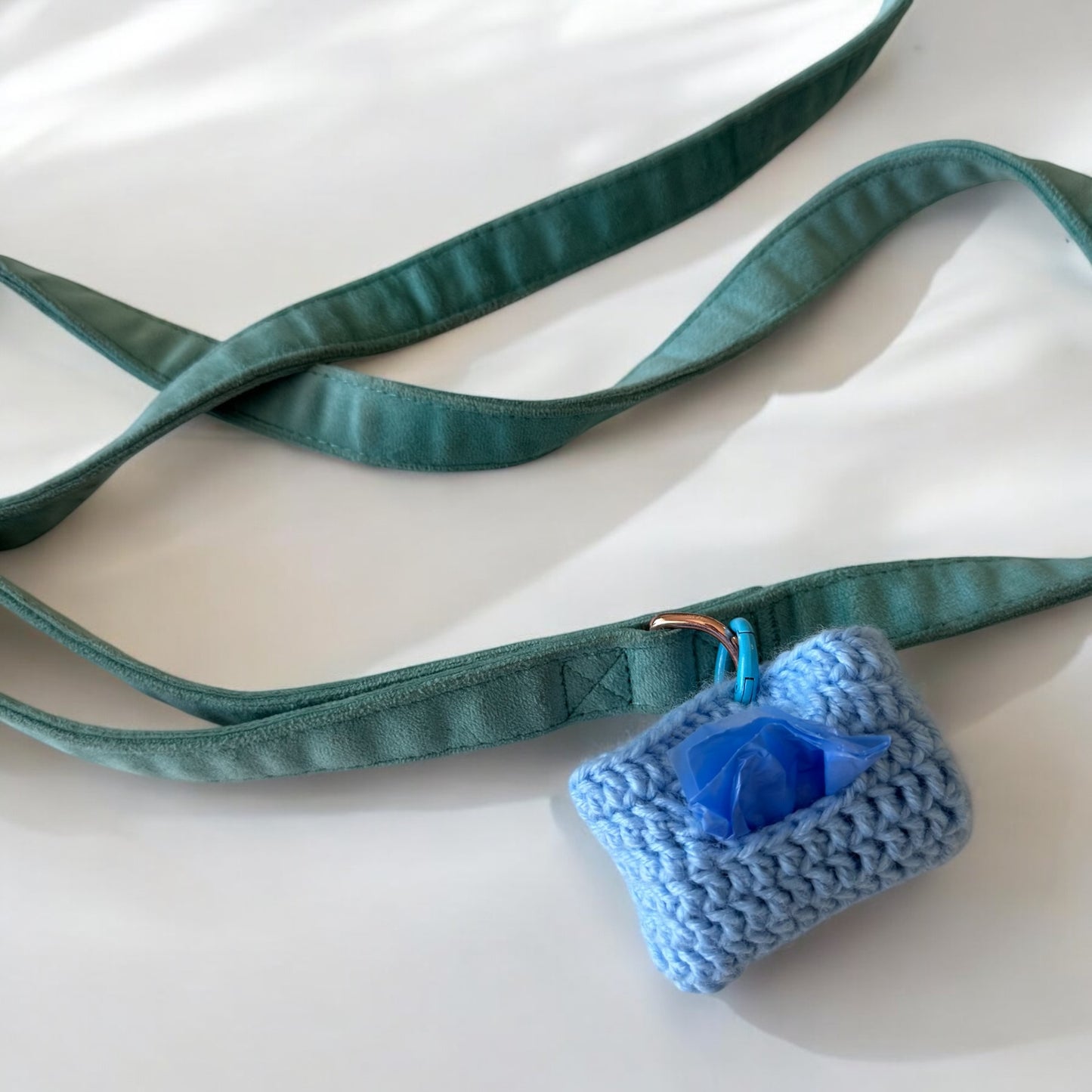 Kenzie's Crochet Poop Bag Holder: Blue Skies