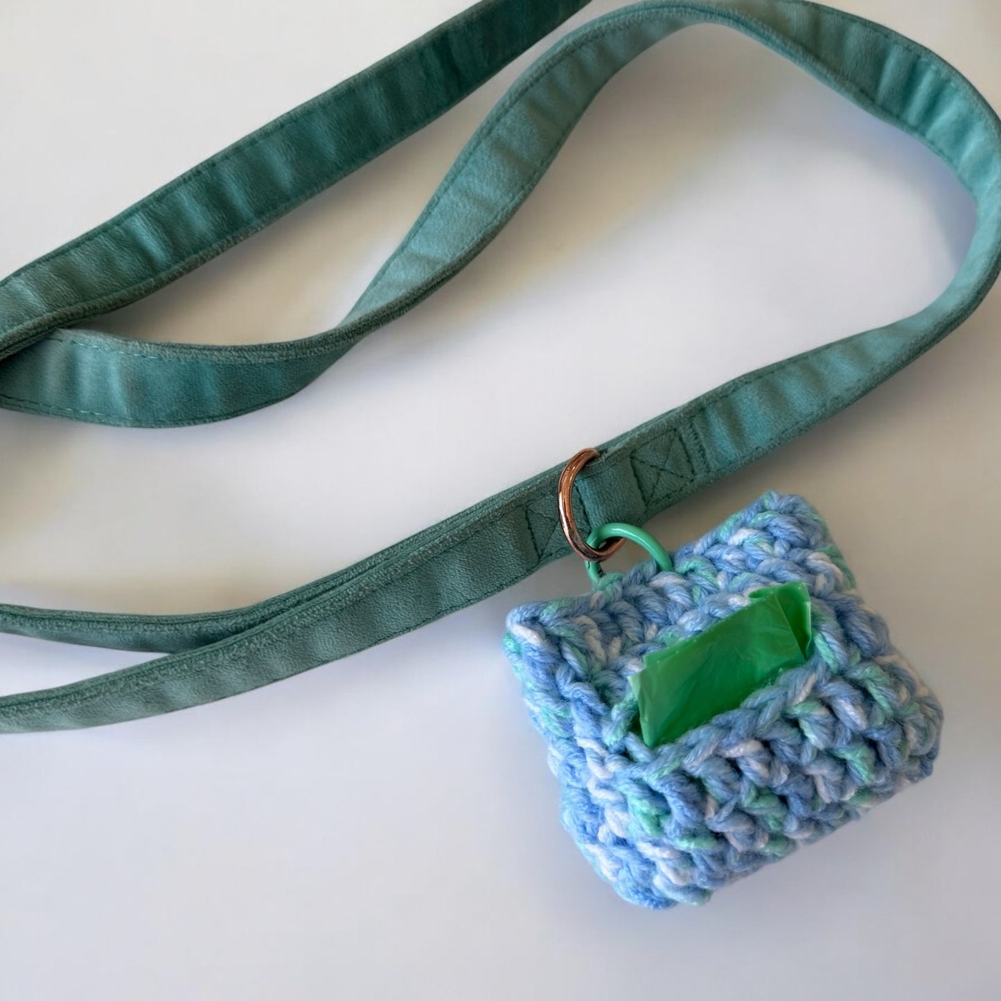 Kenzie's Crochet Poop Bag Holder: Ocean Eyes