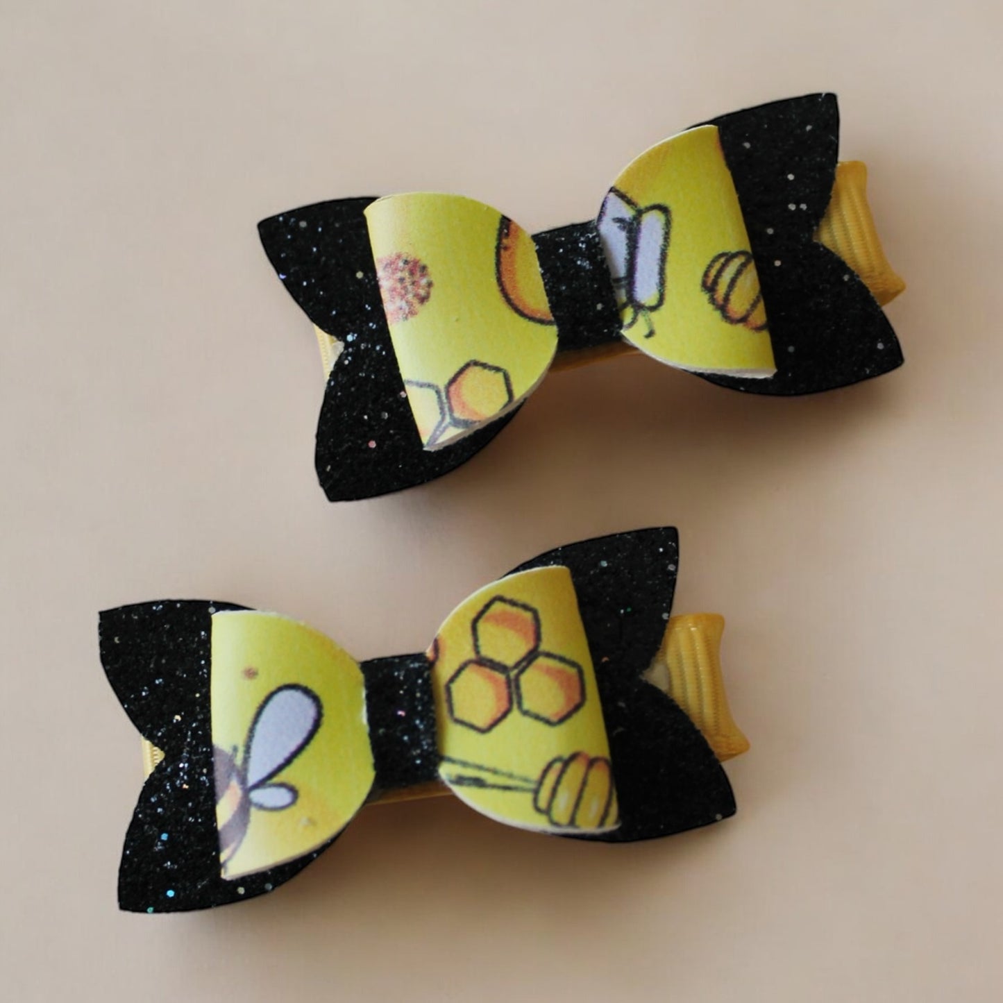 Bumble Bee Mini Hair Bows