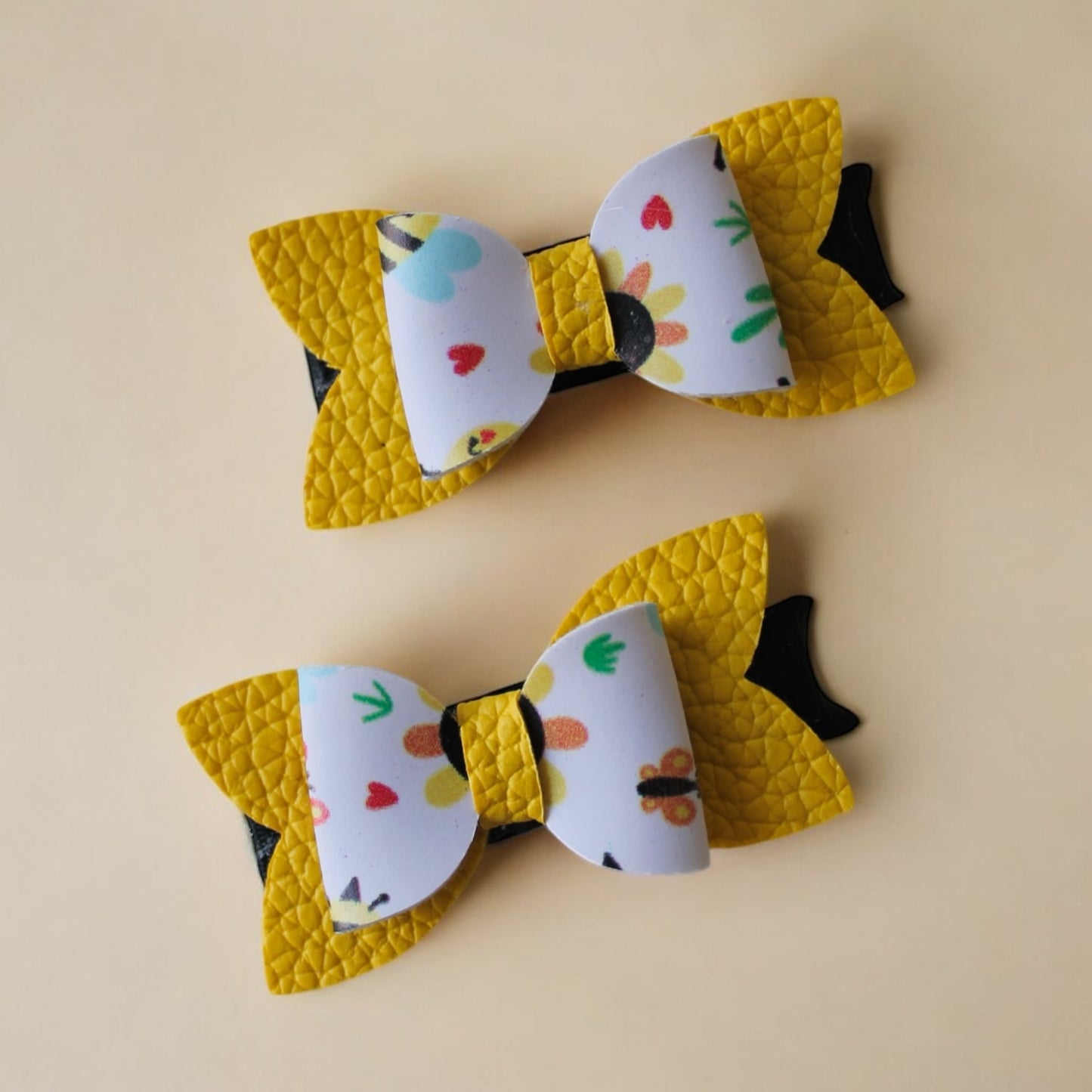 Spring Bee Mini Hair Bows