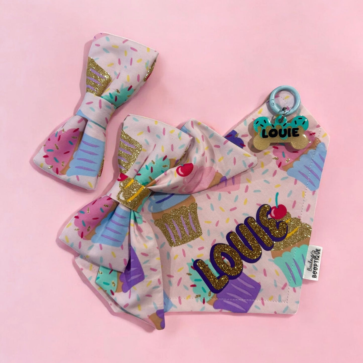 Cupcake & Sprinkles Custom Bandana