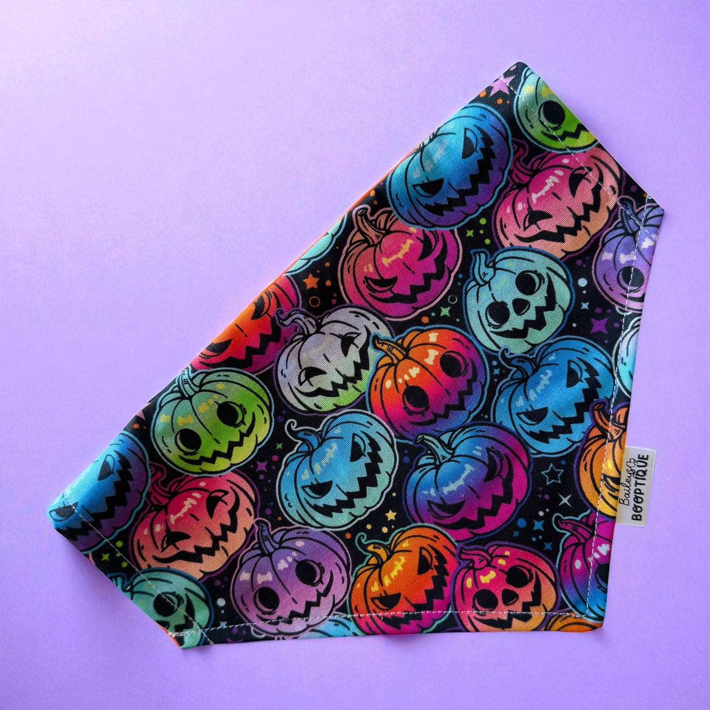 Rainbow Pumpkins Custom Halloween Bandana