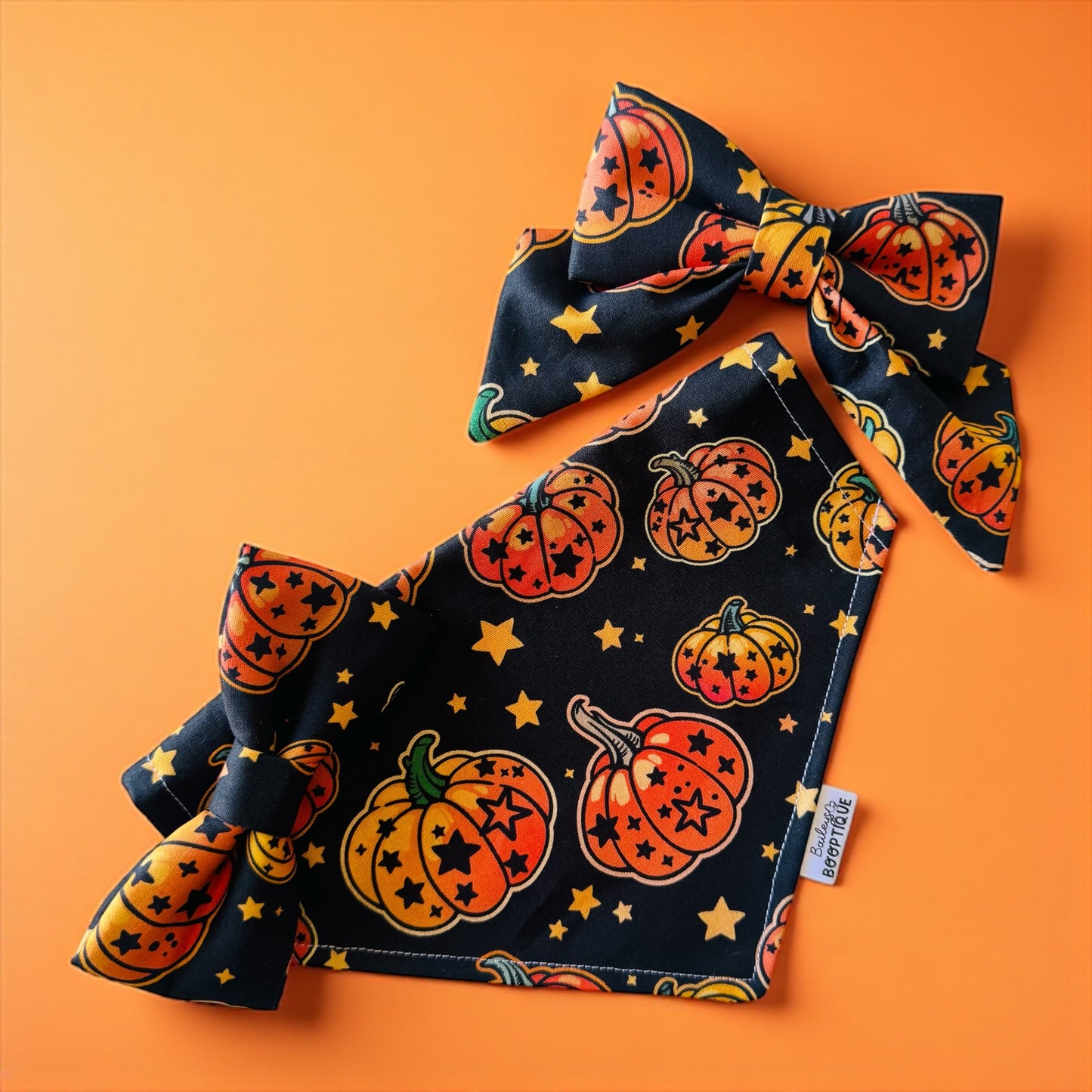 Starlit Pumpkins Custom Halloween Bandana