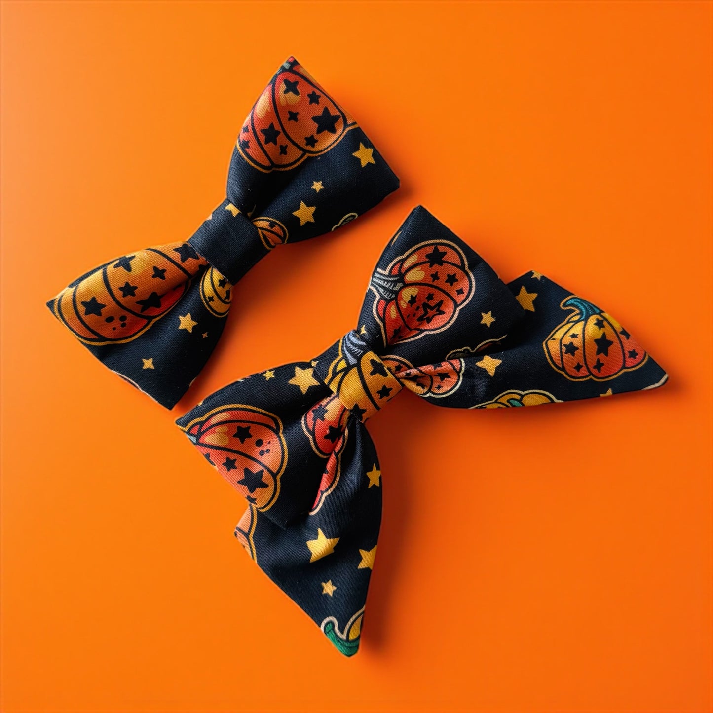 Starlit Pumpkins Collar Bows