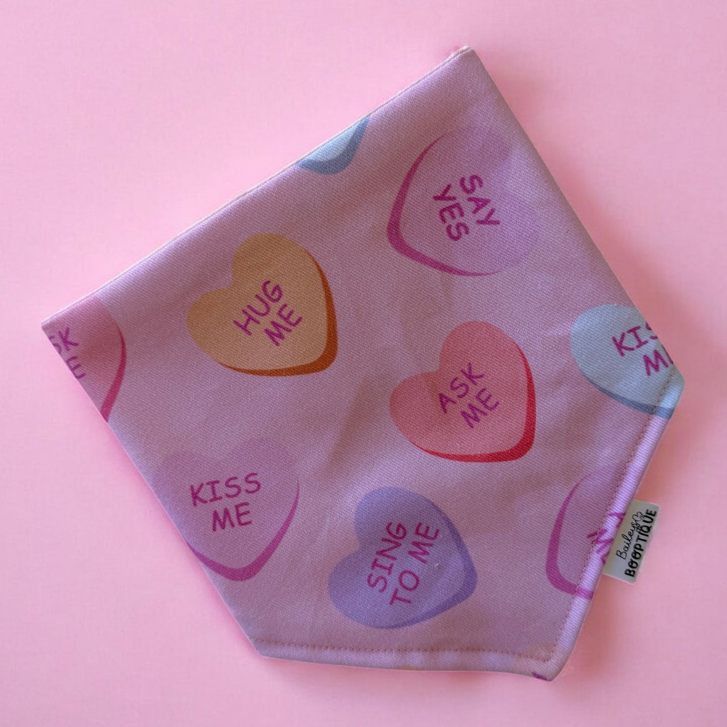 Candy Hearts Custom Bandana