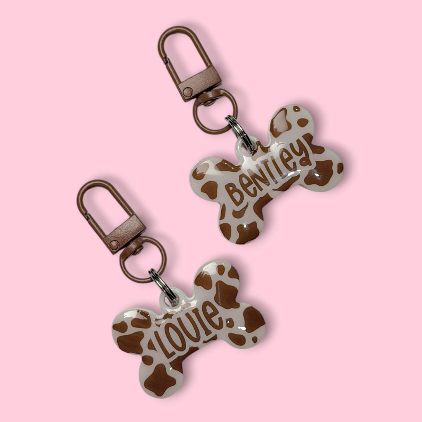 Cow Print Farm Pet ID Tag