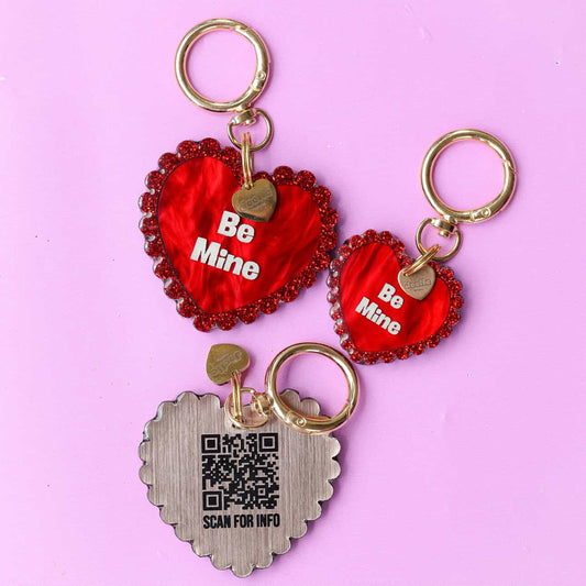 Be Mine Pet ID Tag with QR code || Joelle Designs