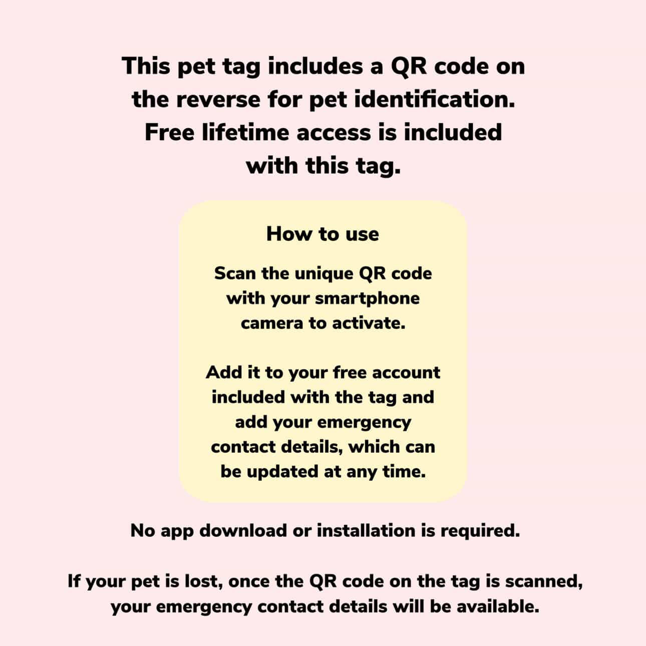 Be Mine Pet ID Tag with QR code || Joelle Designs