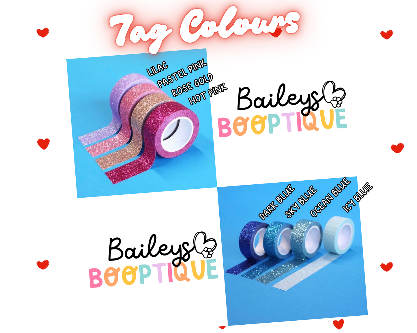 Custom Colour Sweetheart Pet ID Tag