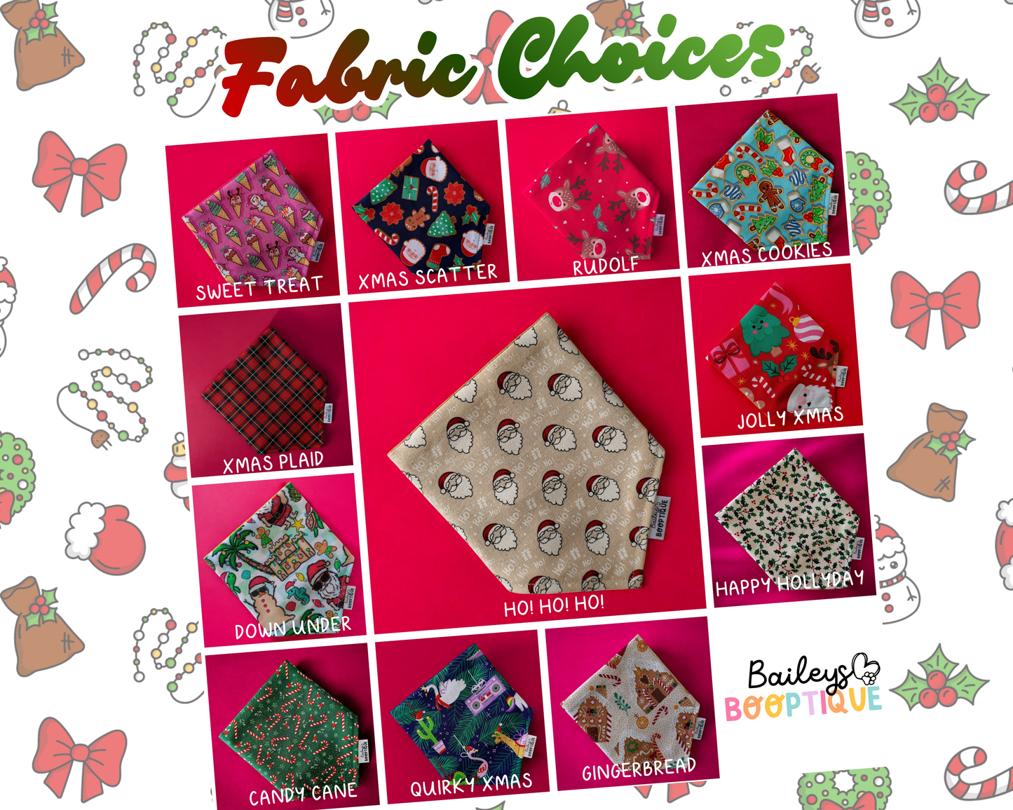 Pre-Designed Christmas Bandanas