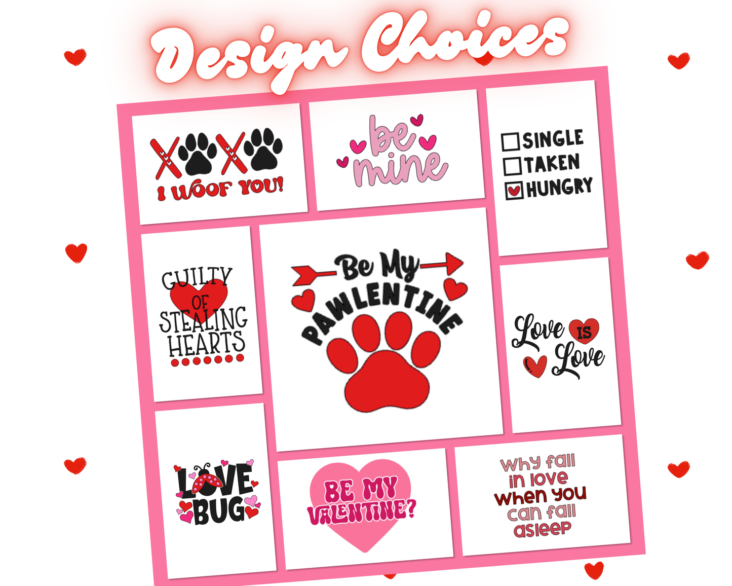 Pre-Designed Valentines Bandanas