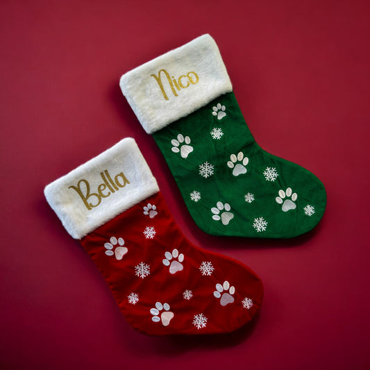 Personalised Pet Christmas Stockings; 2 Colours