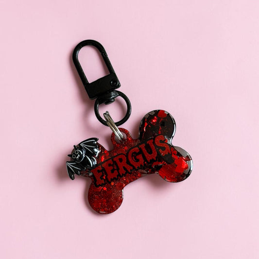 Bat-Tastic Halloween Resin ID Tag