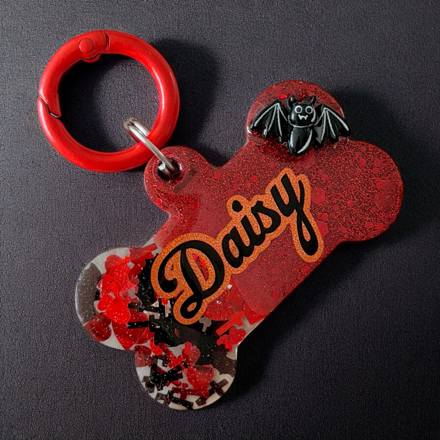 Bat-Tastic Halloween Resin ID Tag