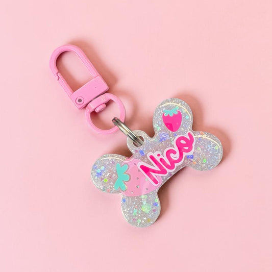 Strawberry Kisses Pet ID Tag