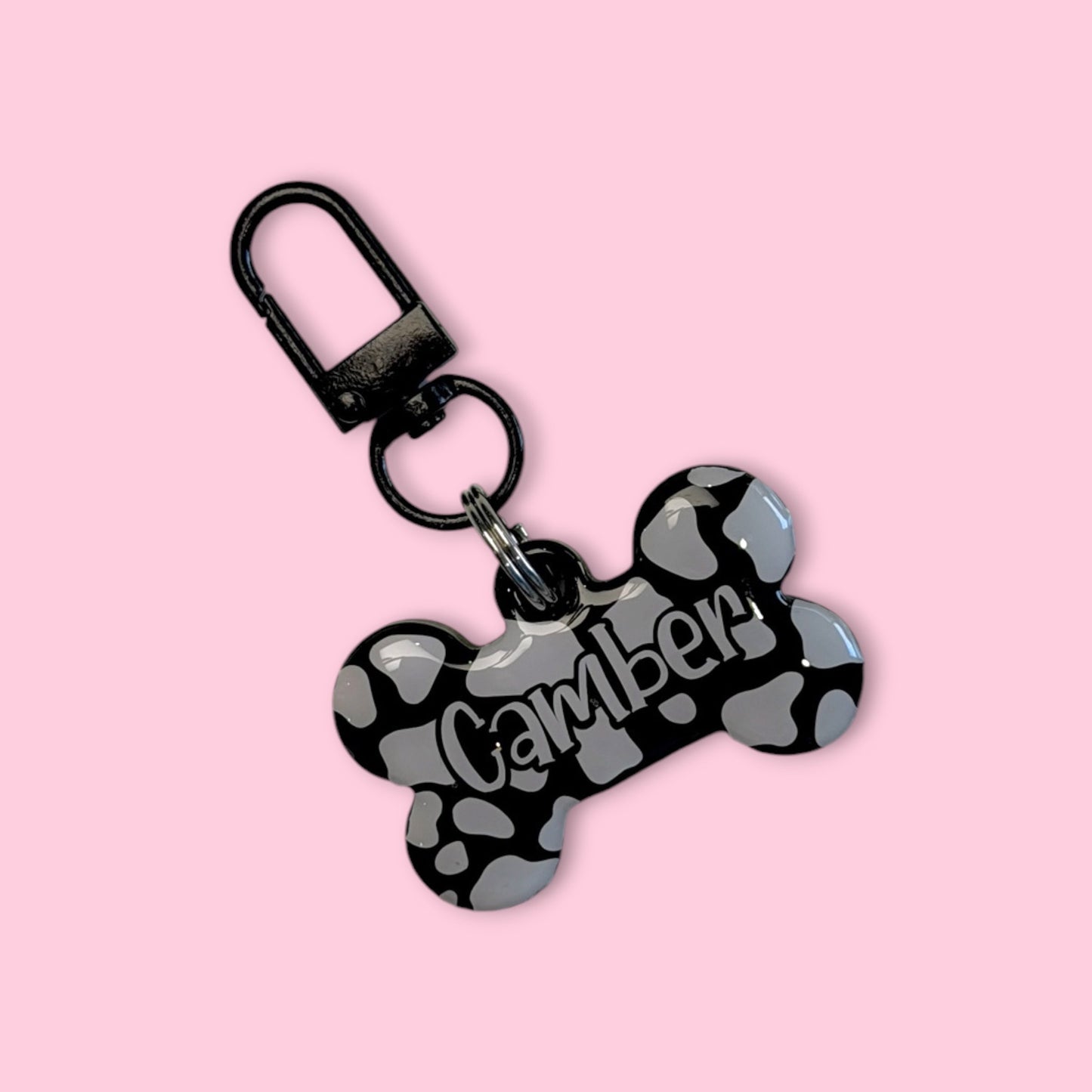 Cow Print Farm Pet ID Tag