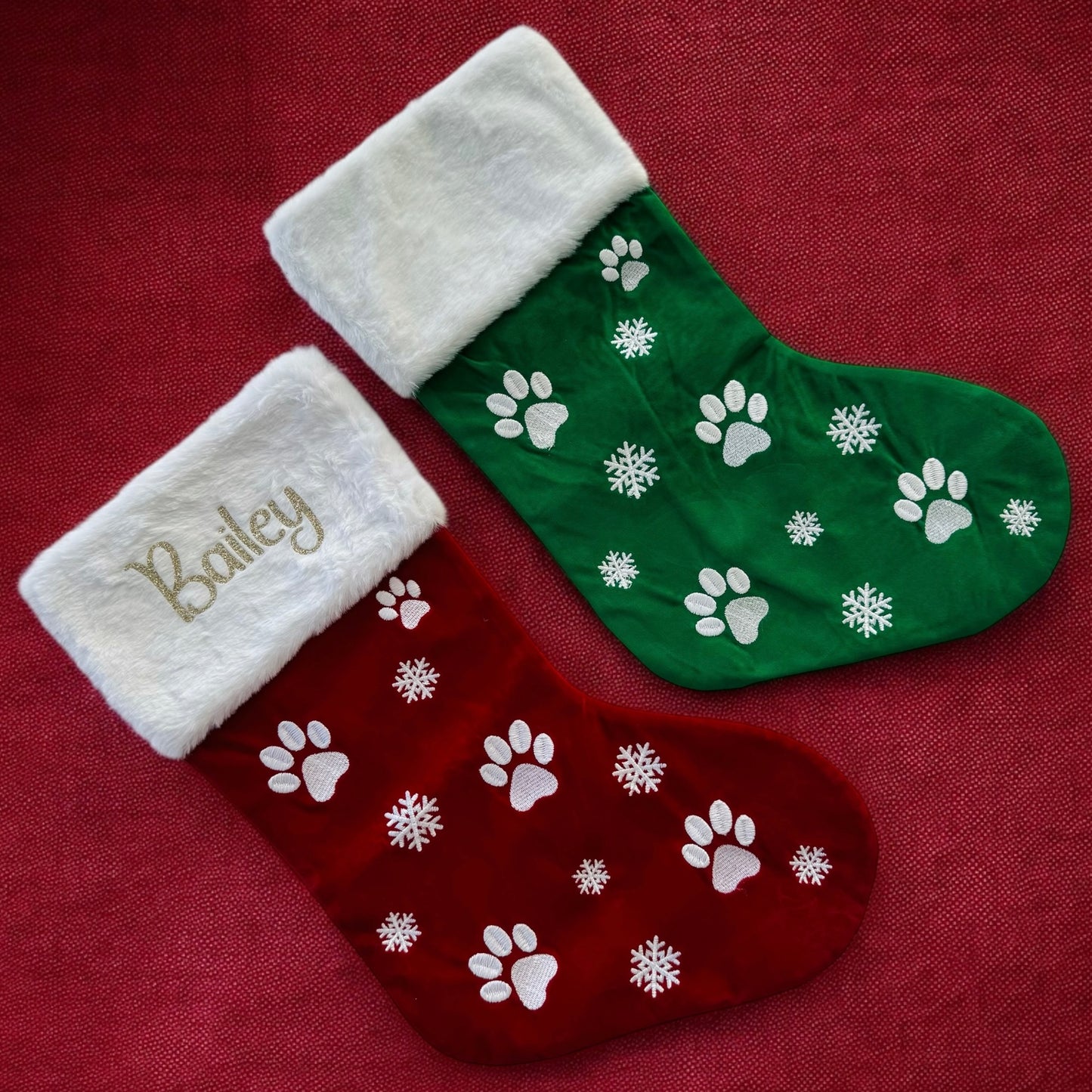 Personalised Pet Christmas Stockings; 2 Colours