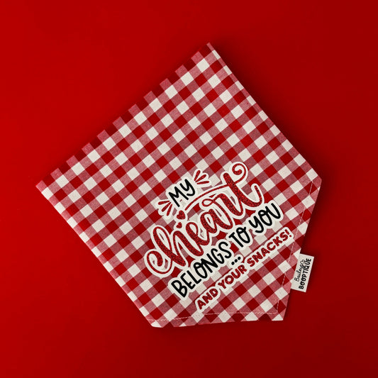My Heart Belongs To You & Your Snacks Custom Bandanas