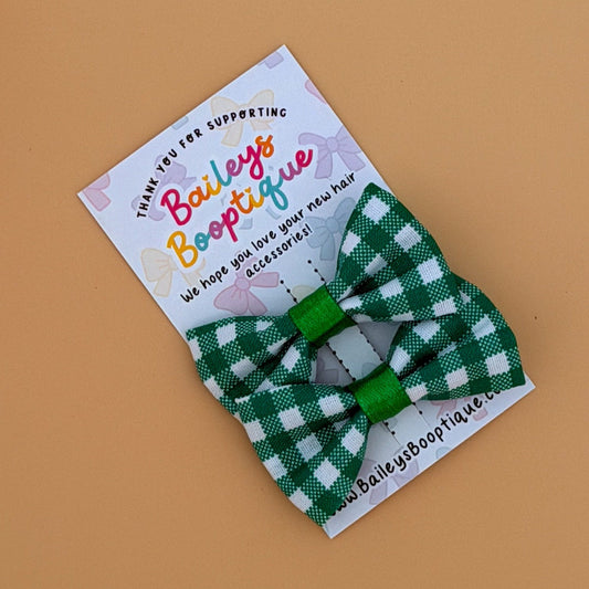 Clover Check Mini Hair Bows