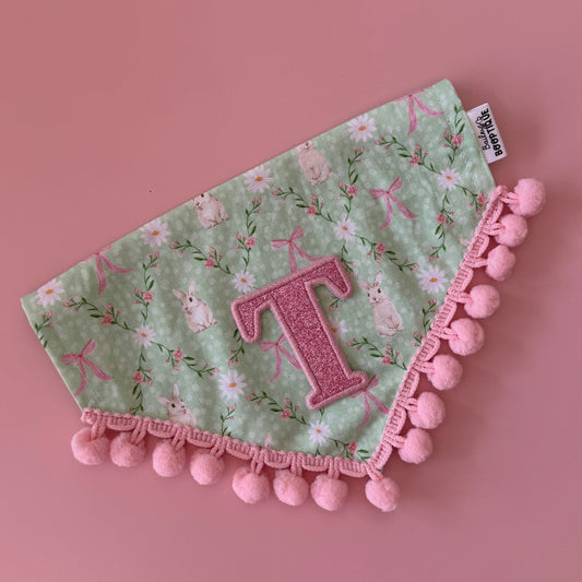 Premium Embroidered Bunny Blossom Custom Bandanas