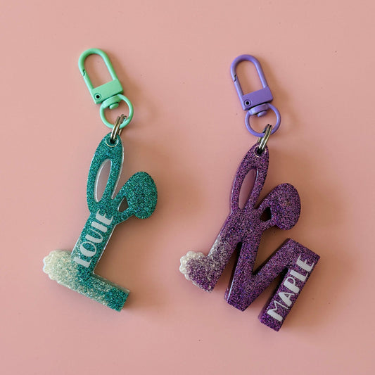 Bunny Initial Pet ID Tag