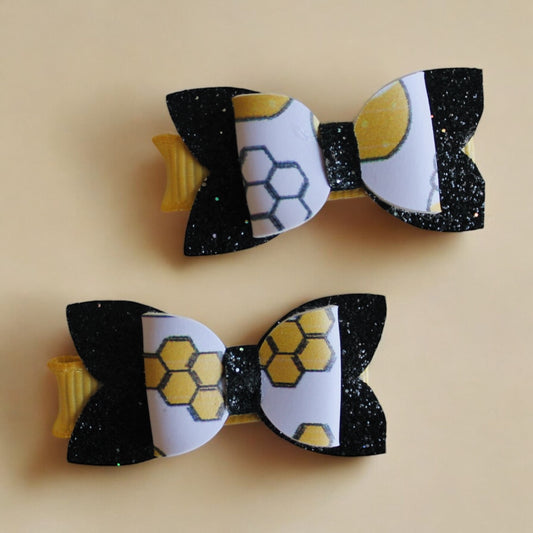 Sweet Honey Bee Mini Hair Bows