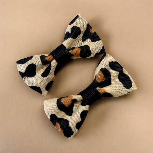 Leopard Print Mini Hair Bows
