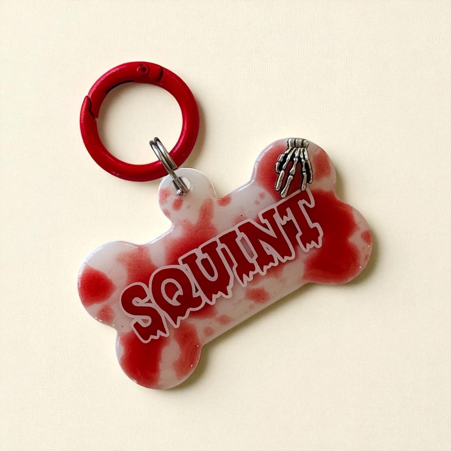 Blood Splatter Halloween Resin ID Tag