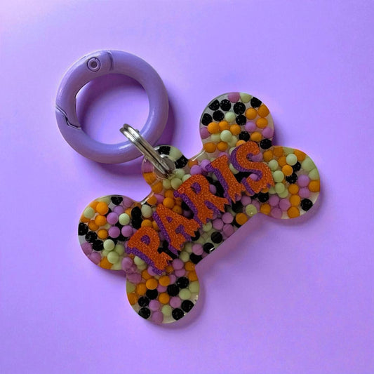Spooky Sprinkle Halloween Resin ID Tag