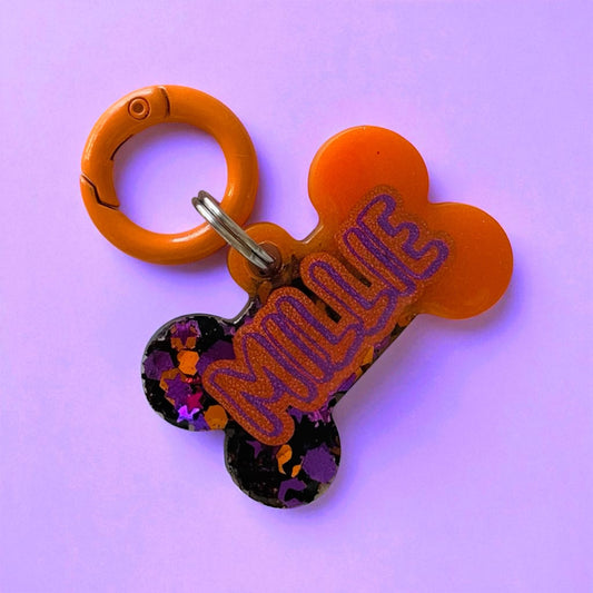 Hallo Shimmer Halloween Resin ID Tag