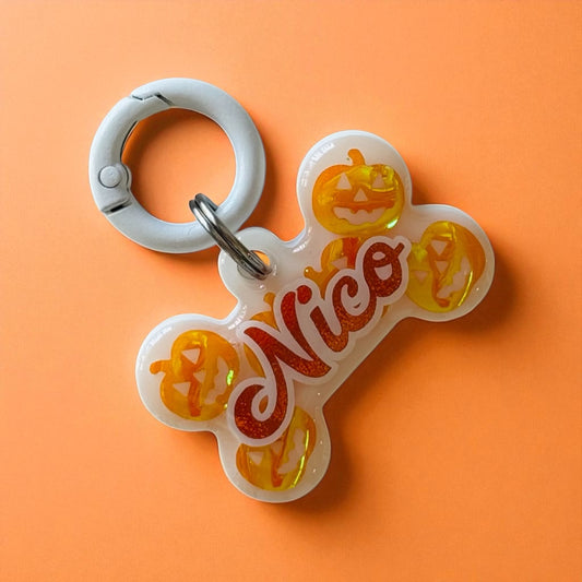 Pumpkin Patch Halloween Resin ID Tag