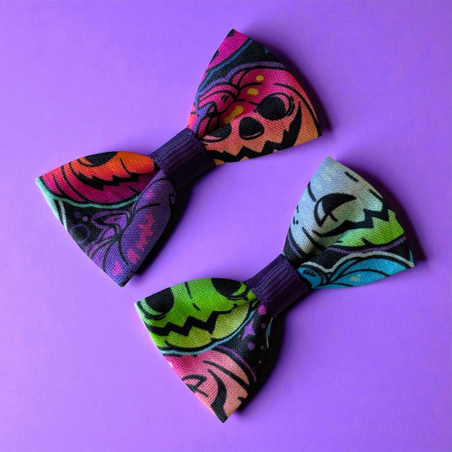 Rainbow Pumpkins Mini Hair Bows