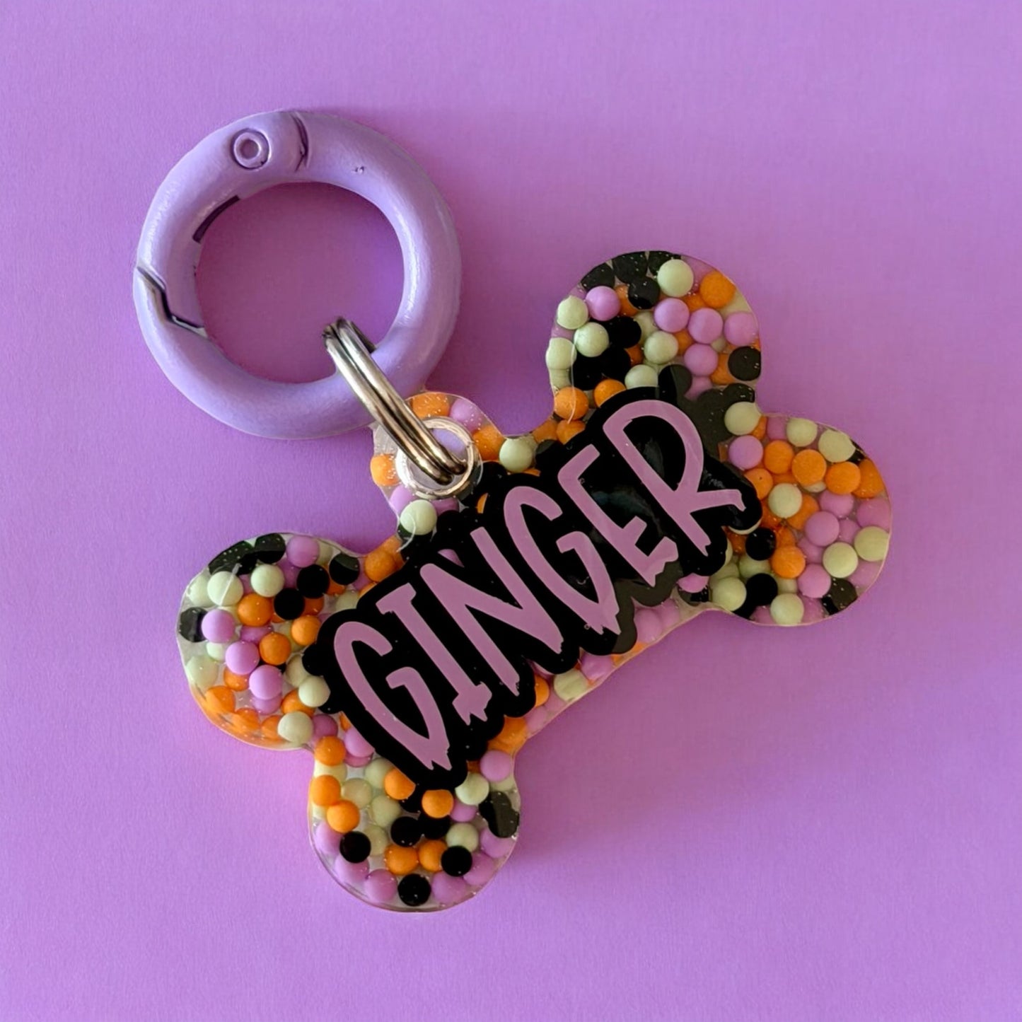 Spooky Sprinkle Halloween Resin ID Tag