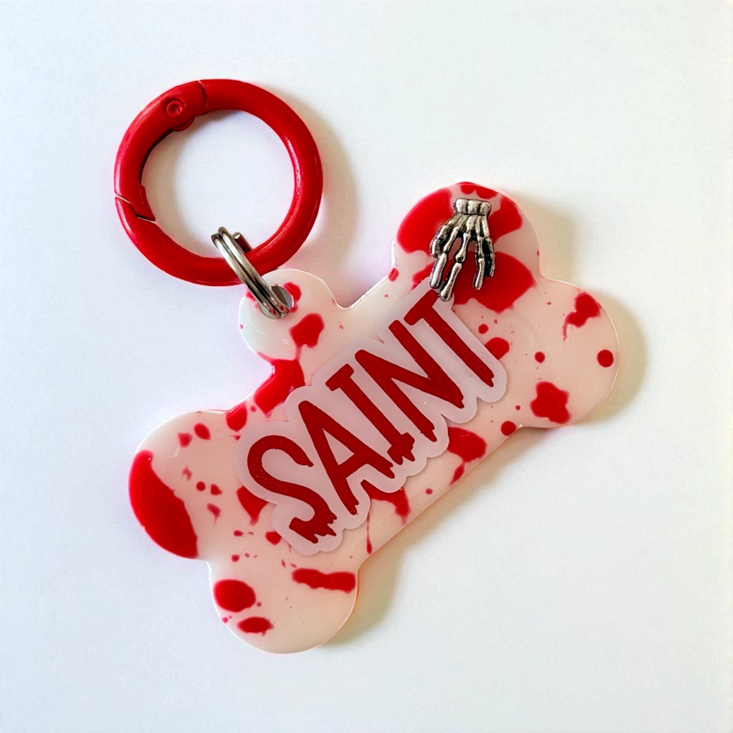 Blood Splatter Halloween Resin ID Tag
