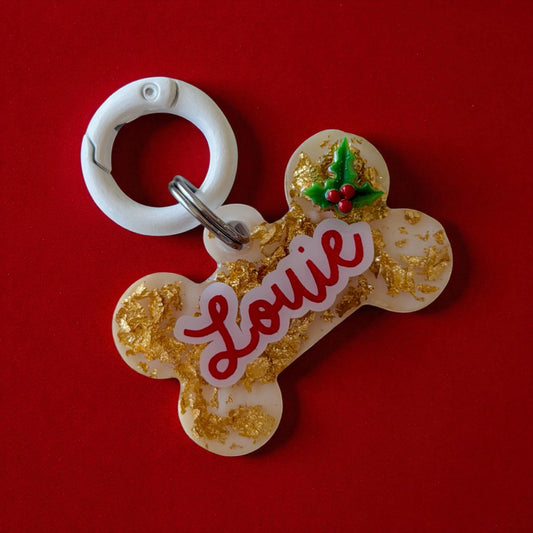 Classic Christmas Resin ID Tag