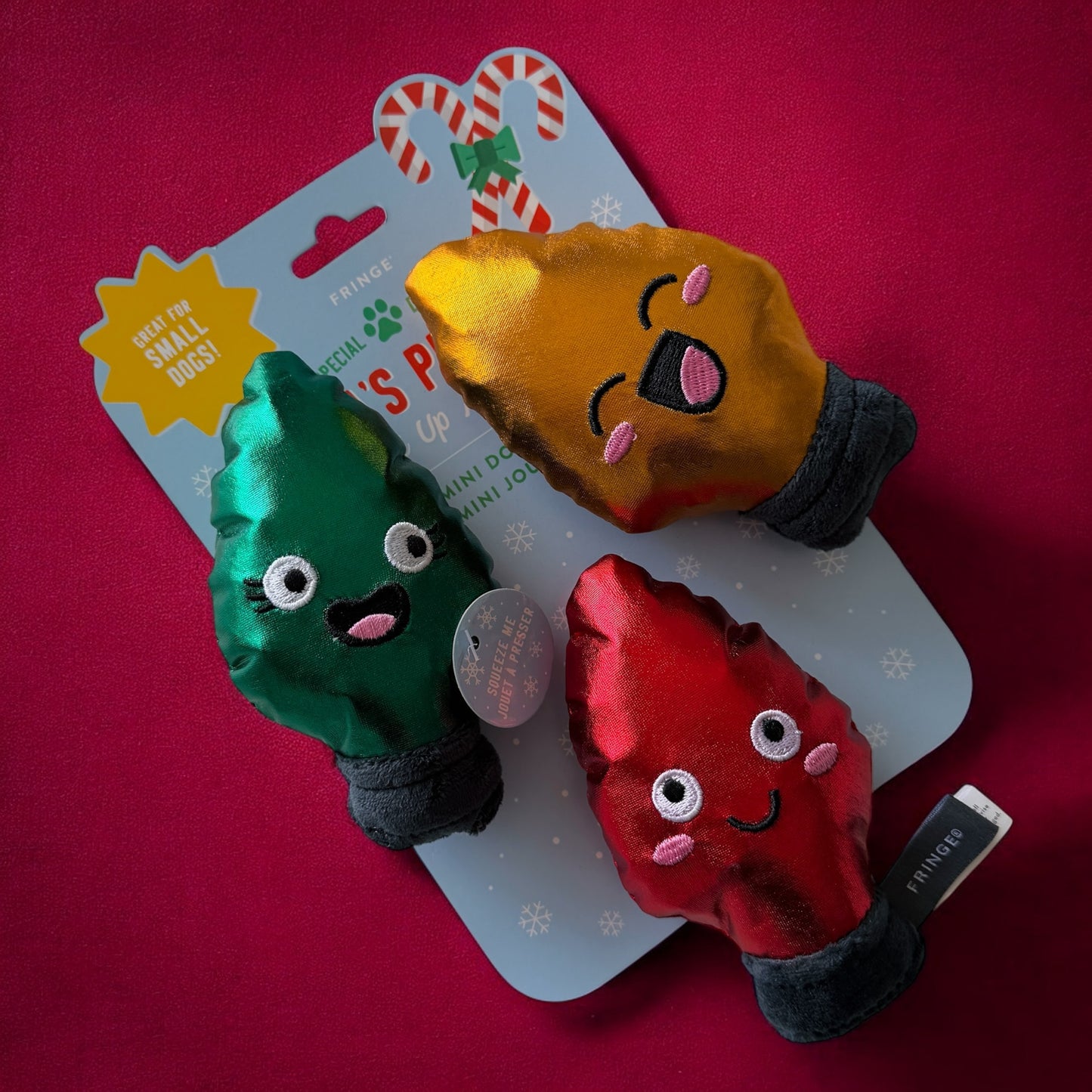 Squeaky Christmas Lights Toys (3pc)
