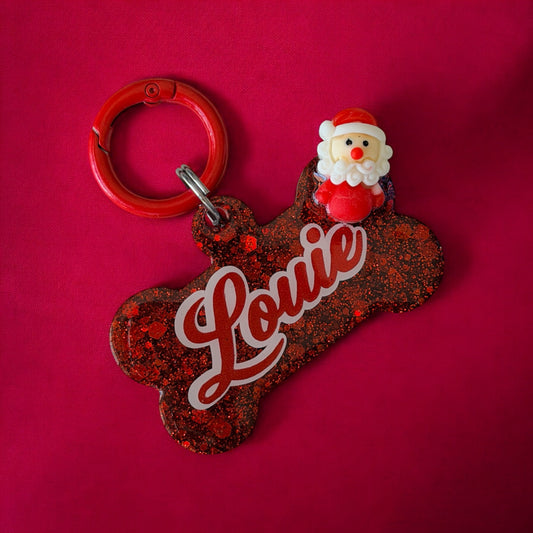 Christmas Santa Resin ID Tag
