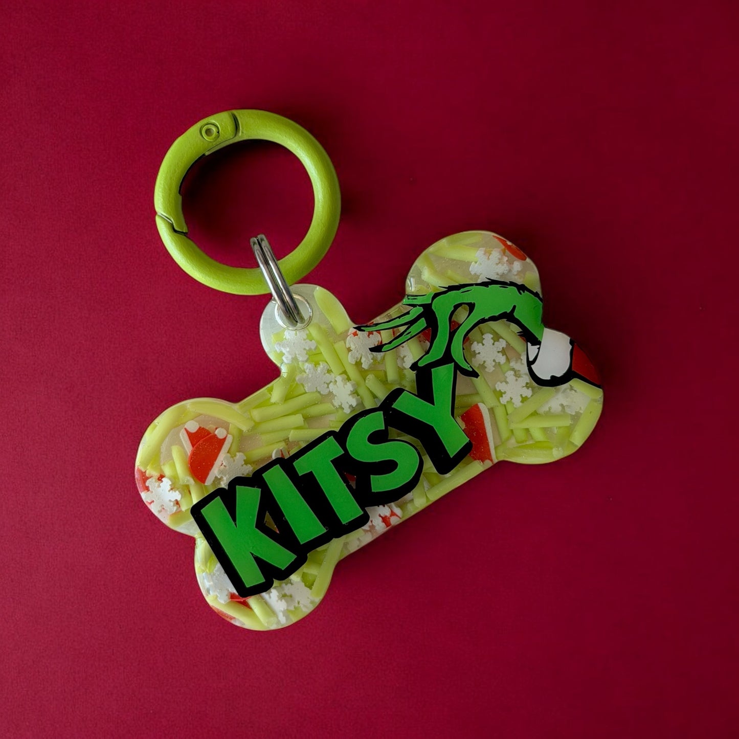 Christmas Grouch Resin ID Tag
