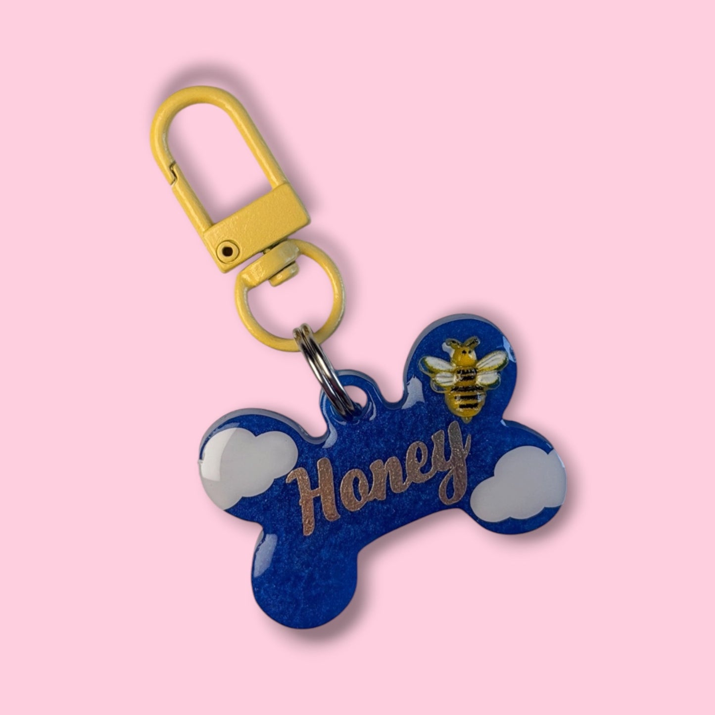 Blue Skies Bee Pet ID Tag