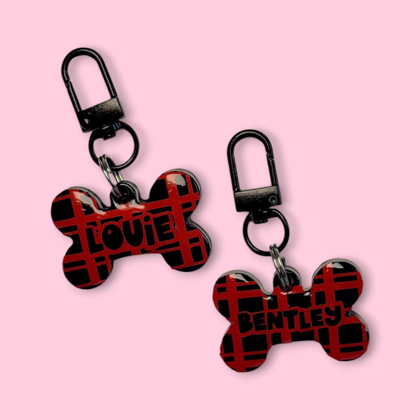 Plaid Pet ID Tag