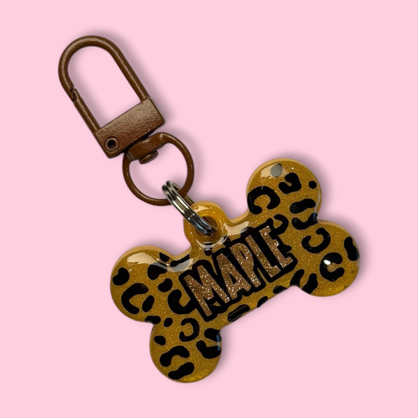 Leopard Print Pet ID Tag